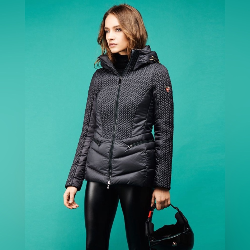 Black Down Puffer Postcard Jacket - image 1